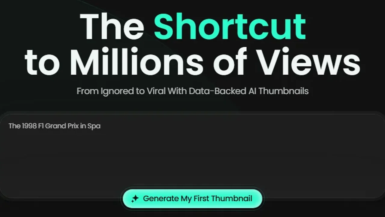 Pikzels' homepage, with the headline The Shortcut to Millions of Views above a single prompt box